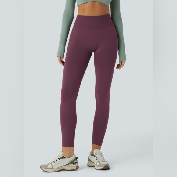 Seamless Flow High Waisted Tummy Control Butt Lifting Yoga Leggings 7/8 Length - Picture 1 of 4
